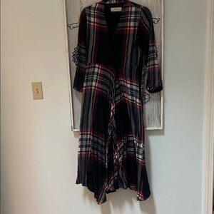 Anthropologie Multicolor Plaid Long Sleeve Dress